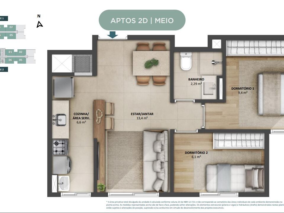 apartamento na planta - open major canoas